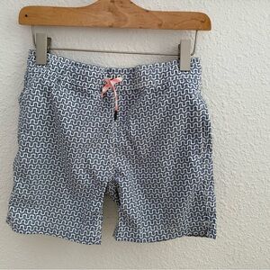 J. Crew Kids Black and White Patterned Swim Trunks